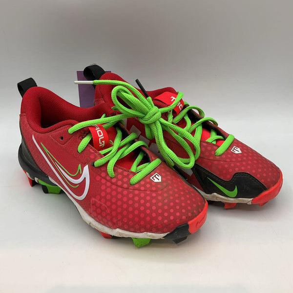 Size 1Y: Nike Black/Red Lace-Up Baseball Cleats