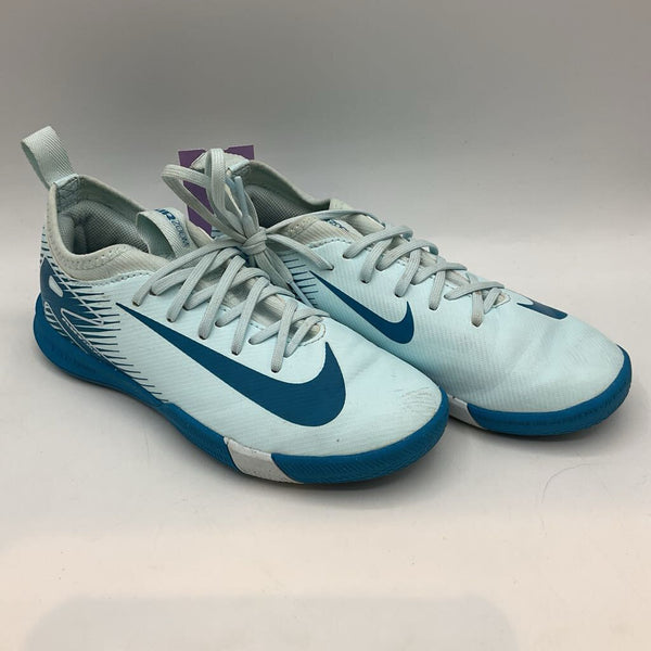 Size 1Y: Nike Two Tone Blue Lace-Up Turf Cleats