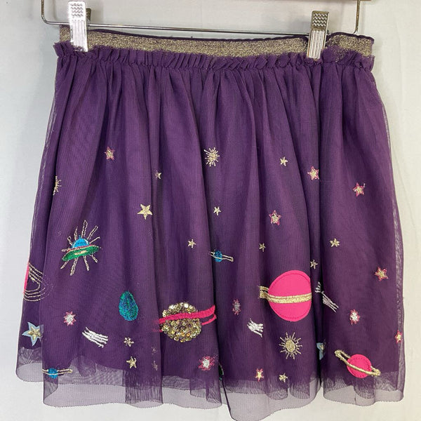 Size 9-10: Boden Purple/Colorful Space Applique Tulle Skirts