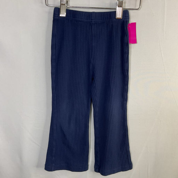 Size 3 (90): Hanna Andersson Navy Ribbed Flare Leggings
