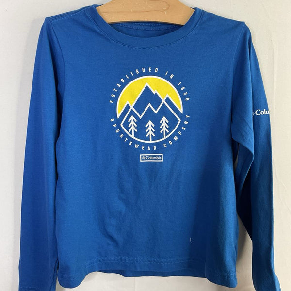 Size 6-7: Columbia Blue/Yellow Mountain Long Sleeve Shirt
