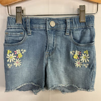 Size 4-5: Gap Blue Floral Embroidered Cropped Denim Shorts