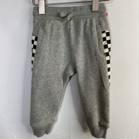 Size 3-6m: Tea Grey/Checkered Trim Sweatpants