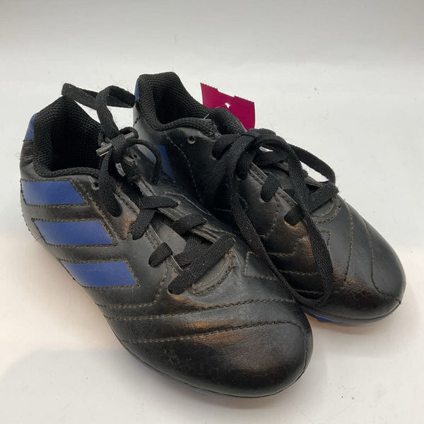 Size 10: Adidas Black/Blue Lace-Up Soccer Cleats