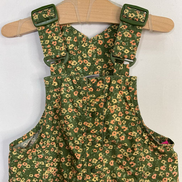 Size 6-7: Columbia Green/Pink/Yellow Floral Shortalls