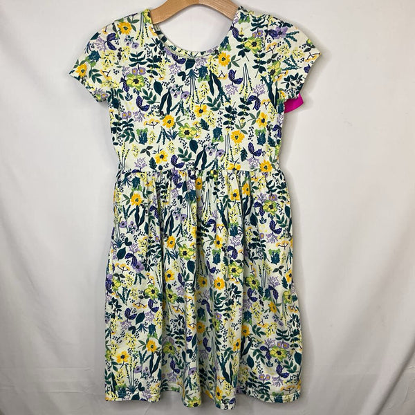 Size 10-12: Lands' End Blue/Colorful Floral Dress