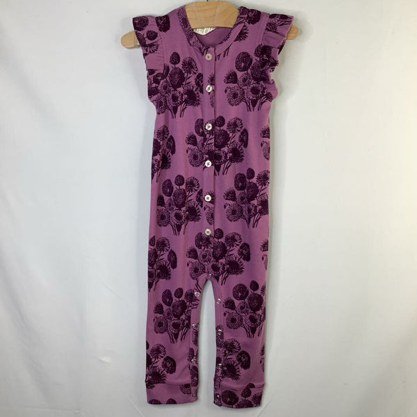 Size 18-24: Kate Quinn Purple Floral Ruffle Trim Romper