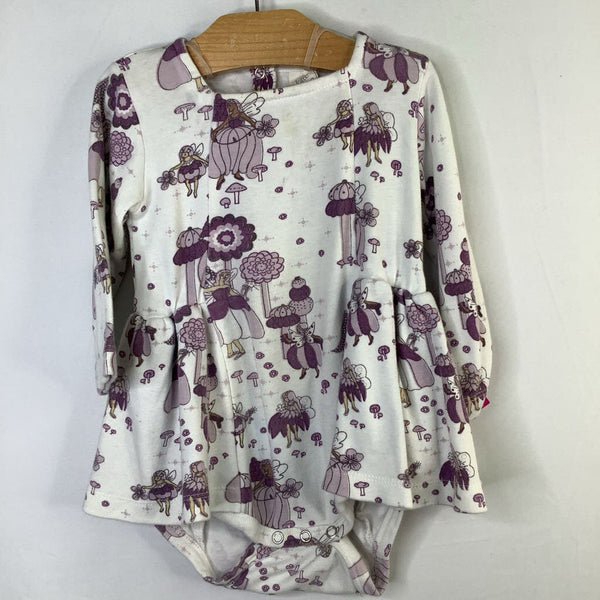 Size 12-18m: Kate Quinn White/Purple Fairies Long Sleeve Onesie Dress REDUCED