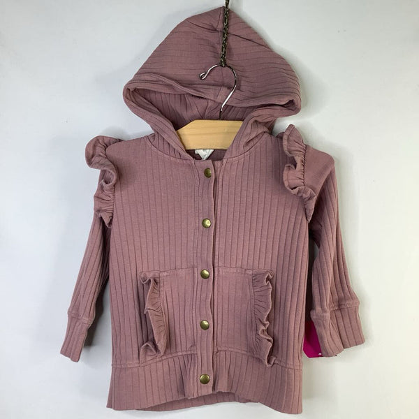 Size 18-24m: Kate Quinn Purple Ribbed Snap-Up Hoodie