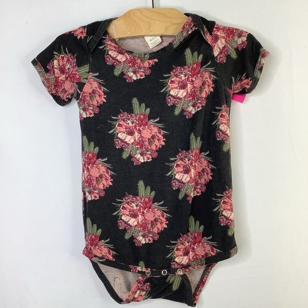 Size 18-24m: Kate Quinn Grey/Green/Purple Cactus Floral Onesie