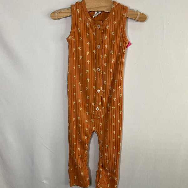Size 12-18m: Kate Quinn Orange Mushrooms Ribbed Tank Romper