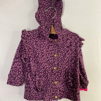 Size 12-18m: Kate Quinn Purple Leopard Print Snap-Up Hoodie