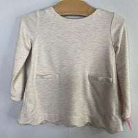Size 18m: Isaac Mizrahi Beige Scallop Trim Long Sleeve Shirt
