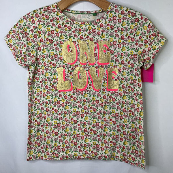 Size 9-10: Boden Colorful Floral 'One Love' T-Shirt