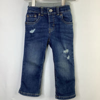 Size 2: Levi's Blue Distressed Pull-On Jeans