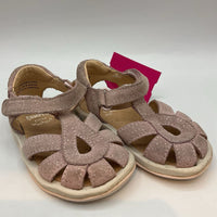 Size 5-6: Camper Pink Sparkle Velcro Strap Sandals