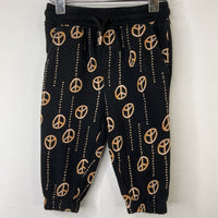 Size 6m:Nordstrom Black/Brown Peace Signs Sweatpants