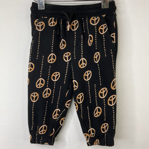 Size 6m:Nordstrom Black/Brown Peace Signs Sweatpants