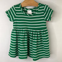 Size 0-3m (50): Hanna Andersson Green/White Striped Dress