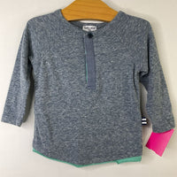 Size 3-6m: Splendid Heathered Blue Long Sleeve Henley Shirt