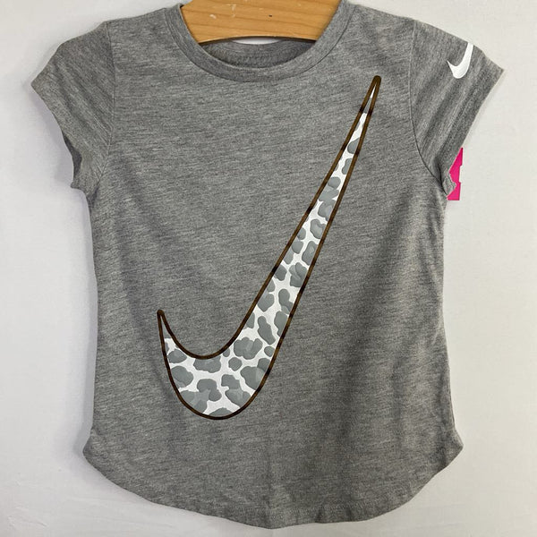 Size3: Nike Grey Leopard Print Swoop T-Shirt