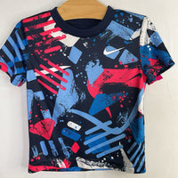 Size 3: Nike Blue/Pink Print Dri-Fit T-Shirt