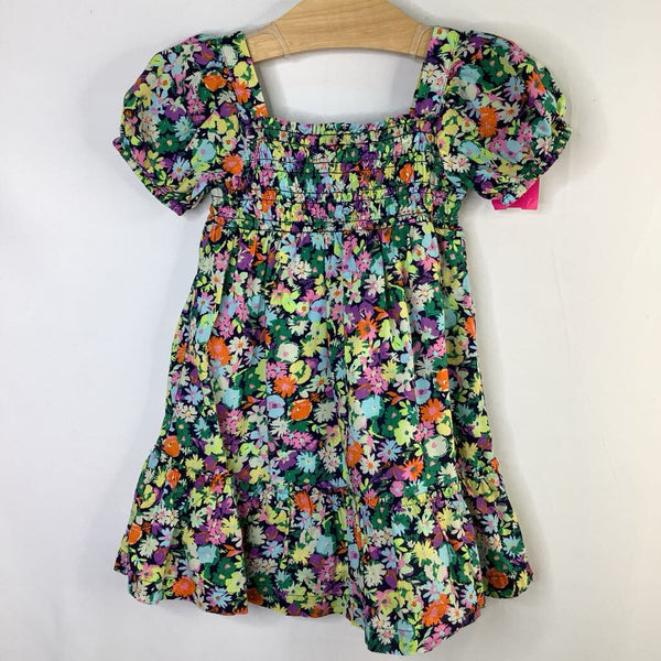 Size 3: Gap Navy/Colorful Floral Cap Sleeve Dress
