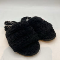 Size 12: Ugg Black Fuzzy Slide Slippers