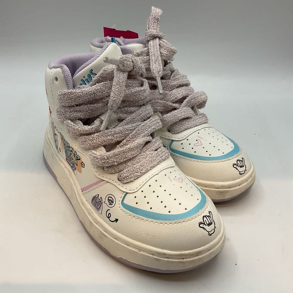 Size 11-12: Zara White/Colorful Print Lace/Zip Sneakers