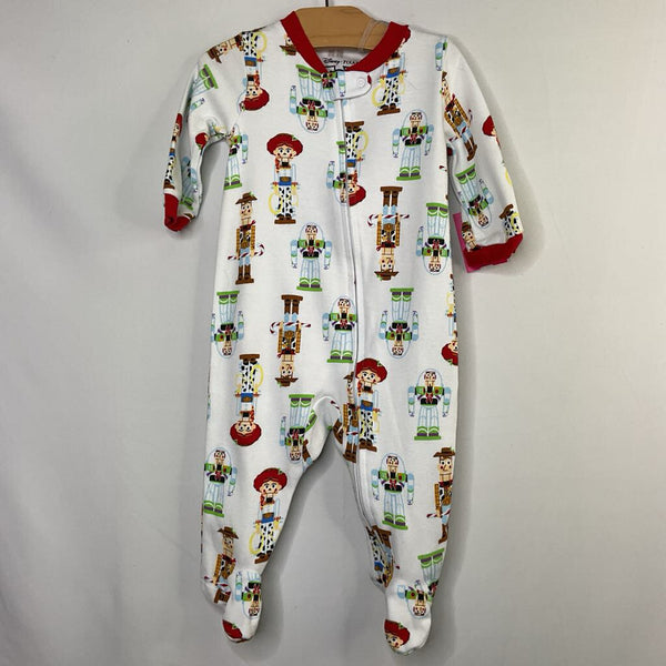 Size 3-6m: Disney White Toy Story Footed 1pc Pjs