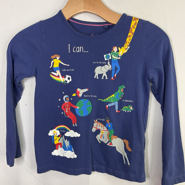 Size 7-8: Boden Navy/Colorful I Can... Long Sleeve Shirt