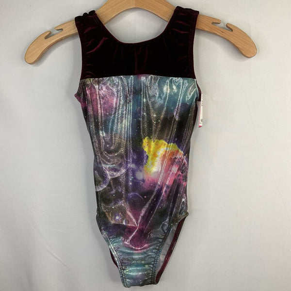 Size 8-10: Destira Colorful Galaxy Shimmer Leotard