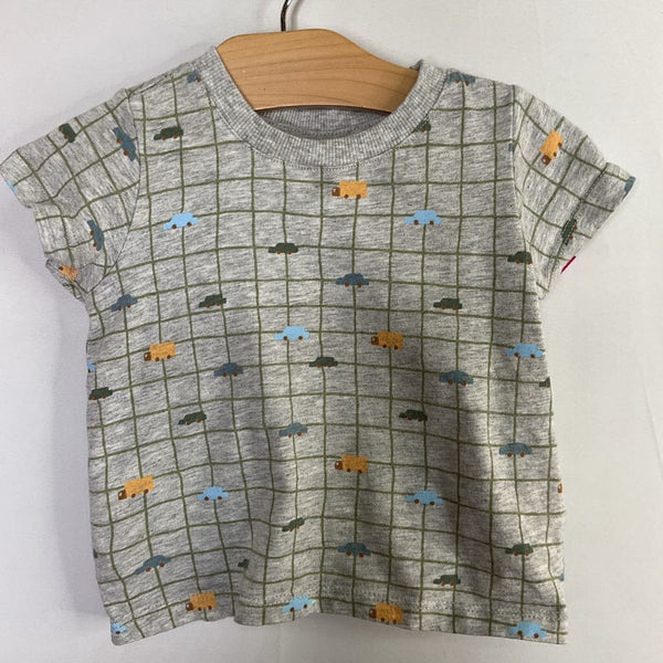 Size 3-6m: Cotton-On Grey/Multi Cars 2pc Shirt/Shorts Set