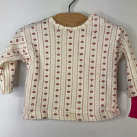 Size NB: Zara White/Red Hearts Long Sleeve T-Shirt