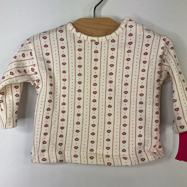Size NB: Zara White/Red Hearts Long Sleeve T-Shirt