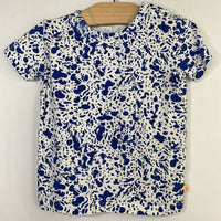 Size 2: Tiny Cottons Blue/White Print T-Shirt