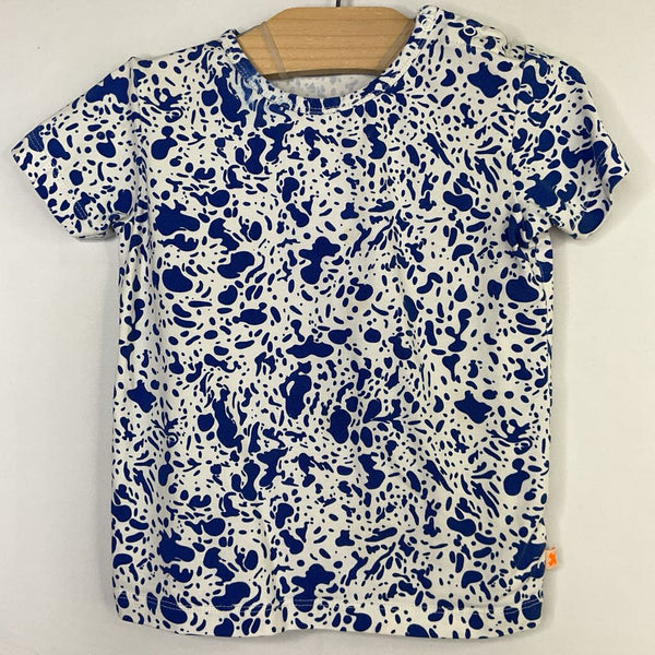 Size 2: Tiny Cottons Blue/White Print T-Shirt