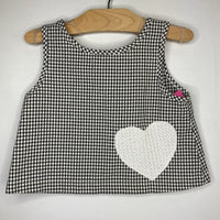 Size 3-4: OXOX Club Black/White Gingham Heart Tank