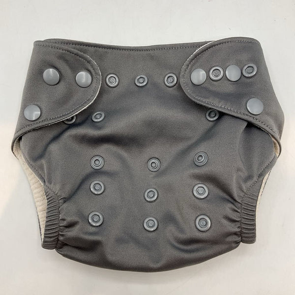 Size OS: Lil Helpers Grey Snap Diaper Cover