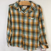 Size 6-7: Me & Henry Blue/Yellow/Brown Plaid Button-Up Shirt