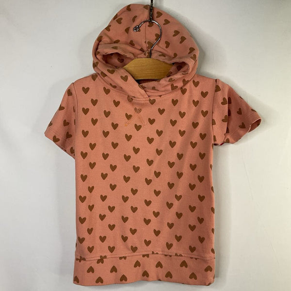 Size 4: Kate Quinn Pink/Brown Hearts Hooded T-Shirt REDUCED
