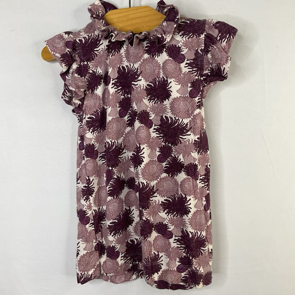 Size 4: Kate Quinn Purple/White Floral Collared Blouse