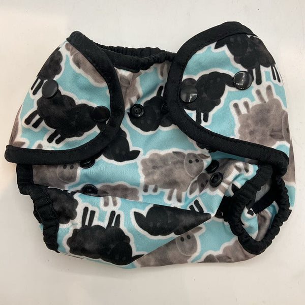 Size 0-9m: Thirsties White/Blue Owls Diaper Cover