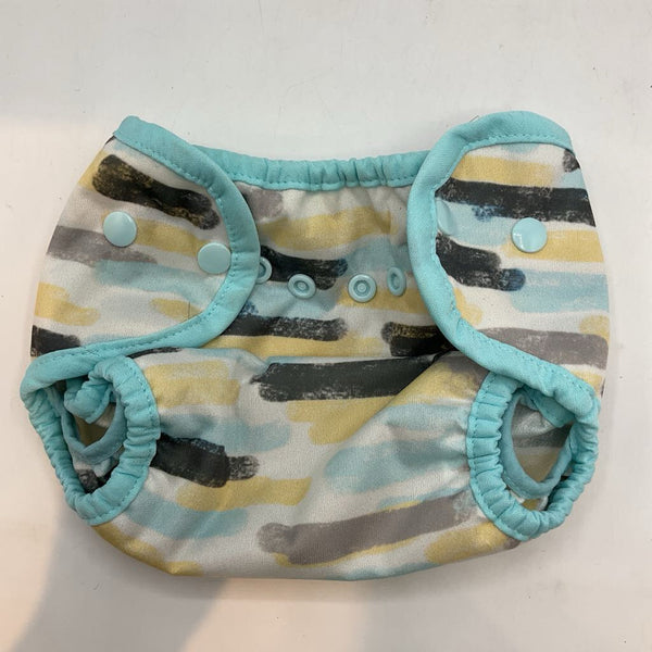 Size 0-9m: Thirsties Blue/Yellow/Grey Diaper Cover