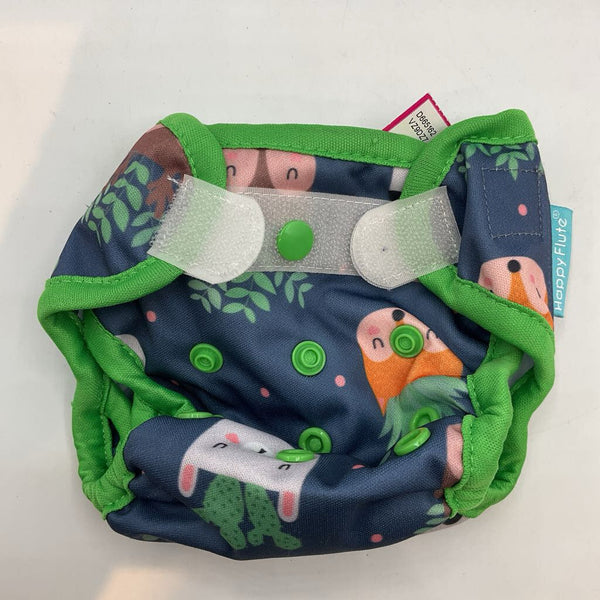 Size NB: Blue/Colorful Woodland Print Diaper Cover
