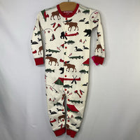Size 18-24m: Little Blue House Cream/Multi Happy Camper Snap-Up Footy PJs