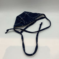 Size 0-3m: Happy Hadley Blue/White/Grid Baby Bonnet