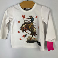 Size 3-6m: Rock Your Baby White/Multi Cowboy Long Sleeve Shirt