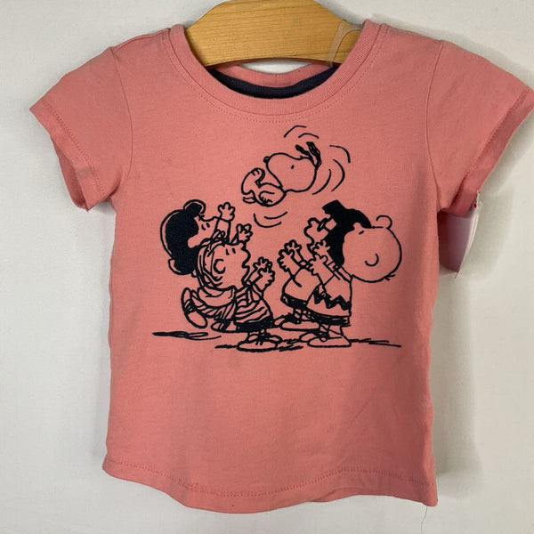 Size 18-24m (80): Hanna Andersson Pink/Blue Peanuts T-Shirt