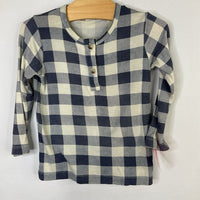 Size 18-24m: Kate Quinn Blue/White Plaid Long Sleeve Henley
